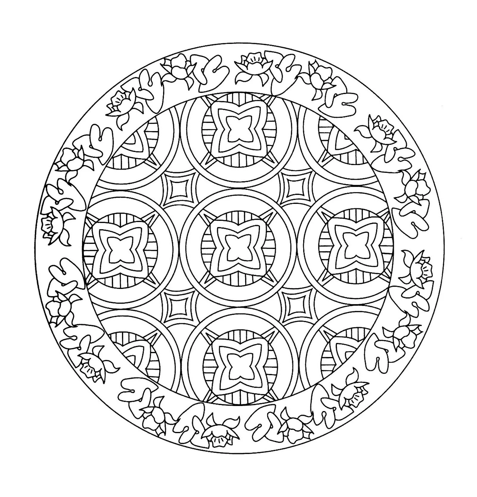 Mandala to color free to print - 9 (Simple Mandalas)